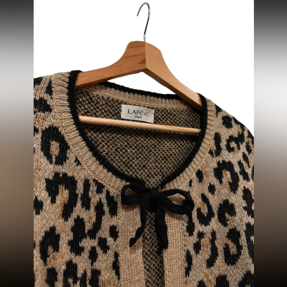 MADE IN ITALY CHIC LEOPARD SWEATER CARDIGAN - Picture 3 of 3